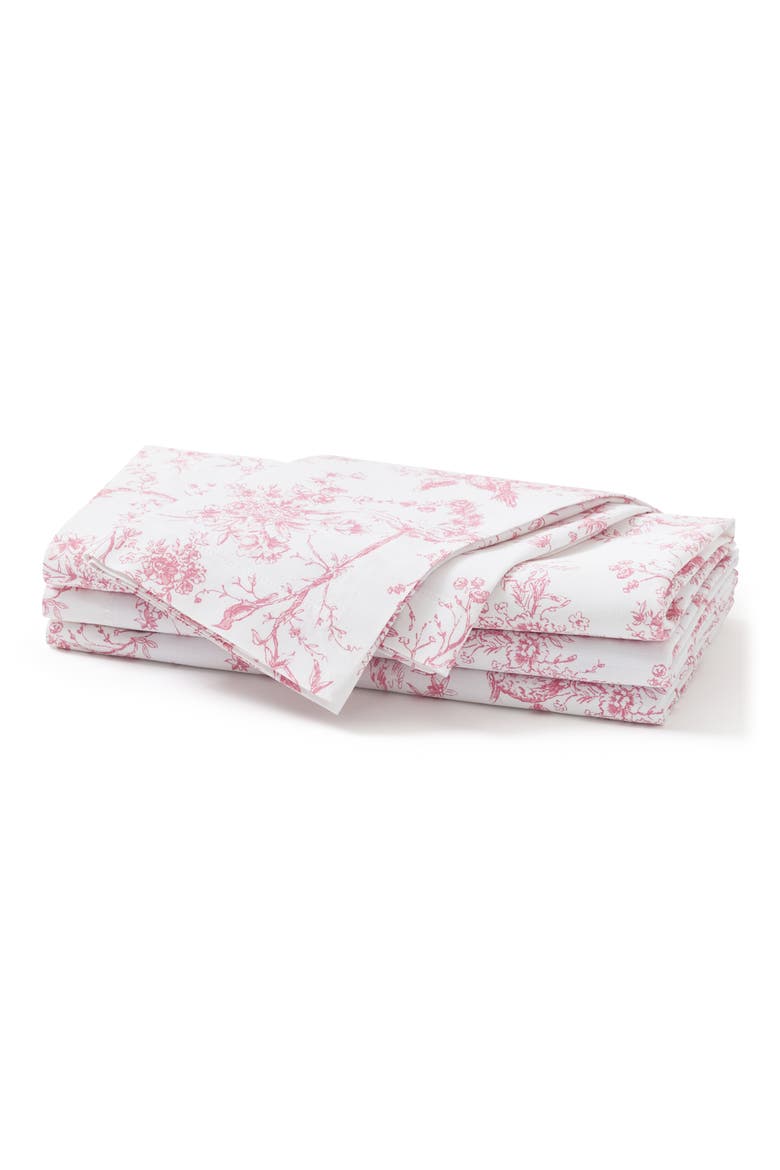 Timeless Toile Set of 4 Twill Napkins, Main, color, PINK