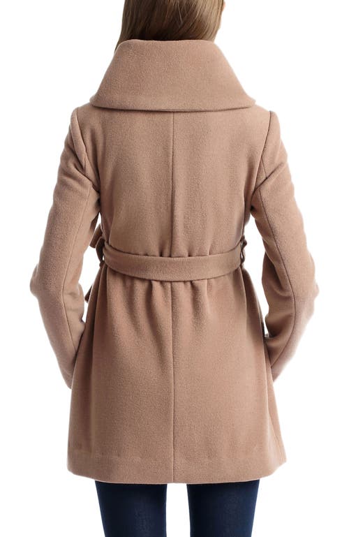 Kimi & Kai Mia Maternity Wool Coat In Animal Print