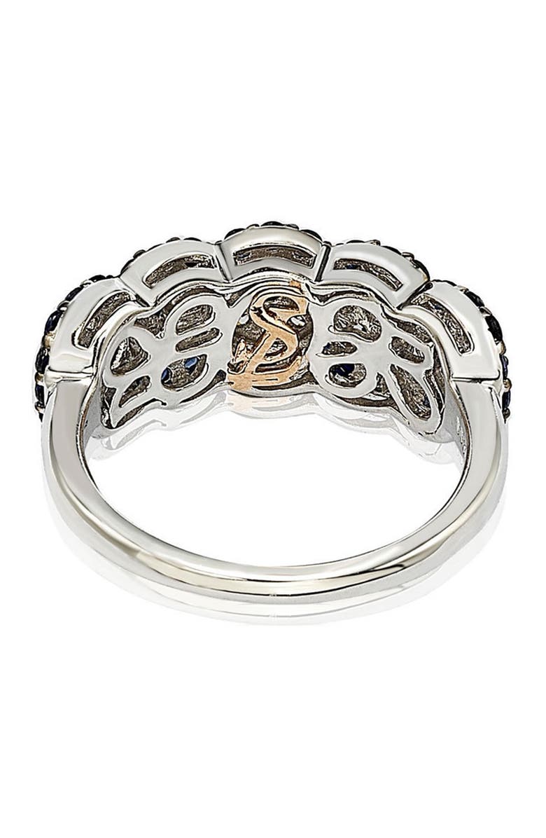 SUZY LEVIAN Two-Tone Blue Sapphire, Created White Sapphire & Brown Diamond Ring, Alternate, color, Blue