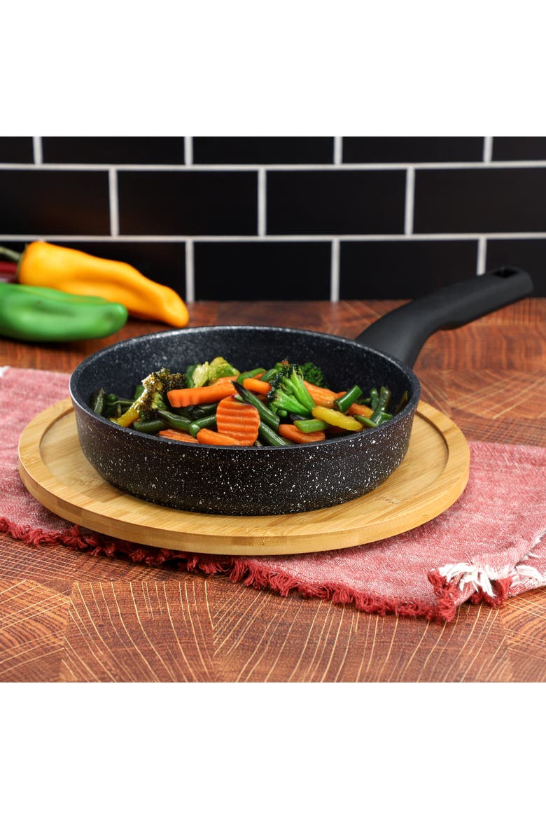 Ornella Nonstick 8 Inch Aluminum Frying Pan, Alternate, color, Black
