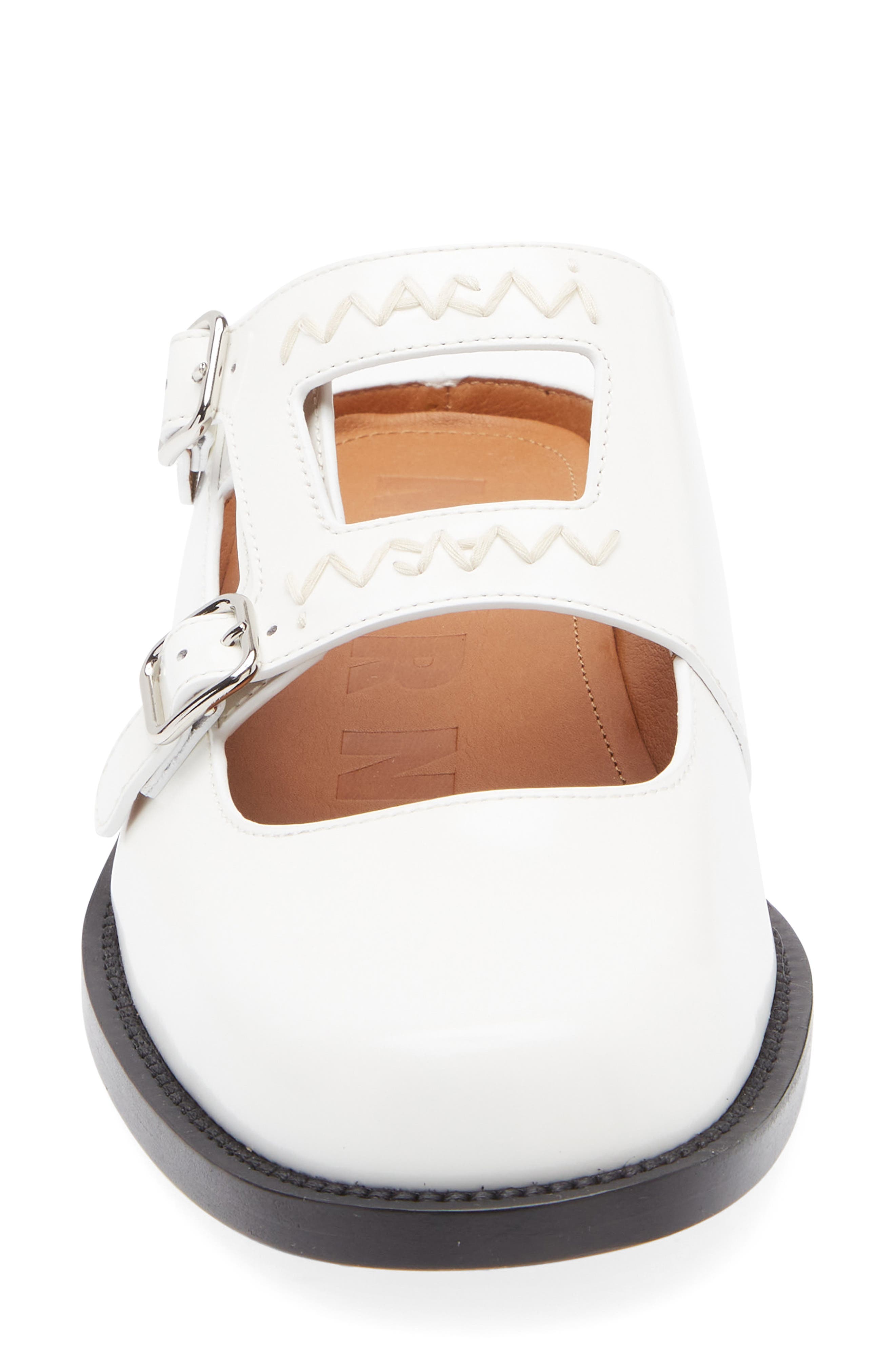 Marni Logo Embroidered Sabot Mule, Alternate, color, 