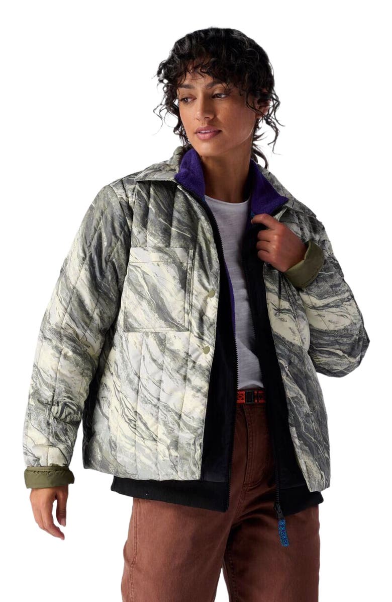Backcountry Oakbury Print Synthetic Quilted Shirt Jacket - Women's, Alternate, color, Desert Stone Green Print
