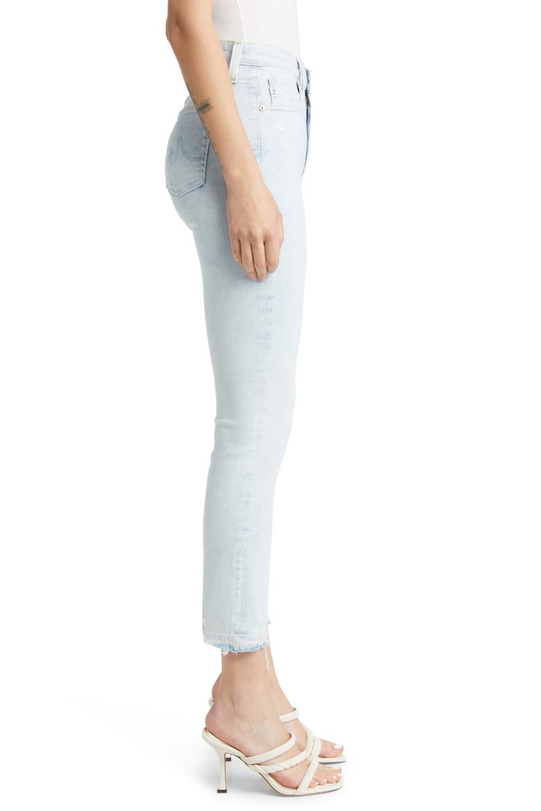 Mari Distressed Raw Hem Crop Straight Leg Jeans, Alternate, color, OPTIMIST MOONWA