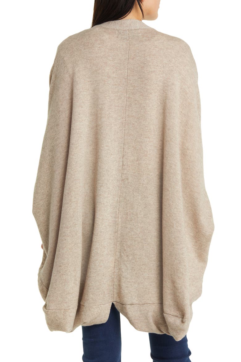 Wool & Cashmere Coccoon Wrap, Alternate, color, CAMEL