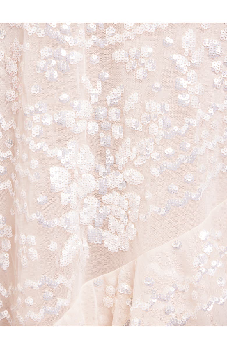 Needle & Thread Anais Sequin Frill Ankle Gown, Alternate, color, Cream