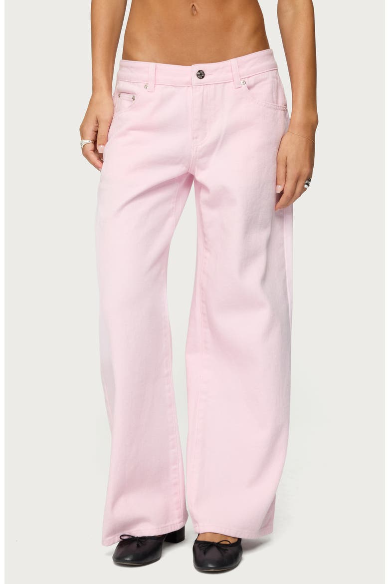 Roman Slouchy Low Rise Wide Leg Jeans, Main, color, PINK