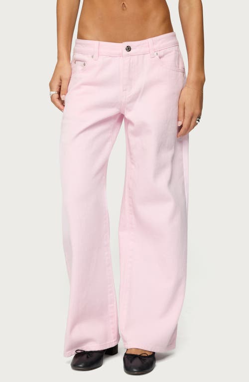 Edikted Roman Slouchy Low Rise Wide Leg Jeans In Pink