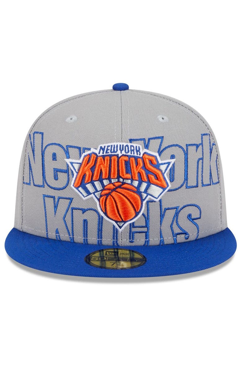 New Era Men's New Era  Gray/Blue New York Knicks 2023 NBA Draft Two-Tone 59FIFTY Fitted Hat, Alternate, color, 