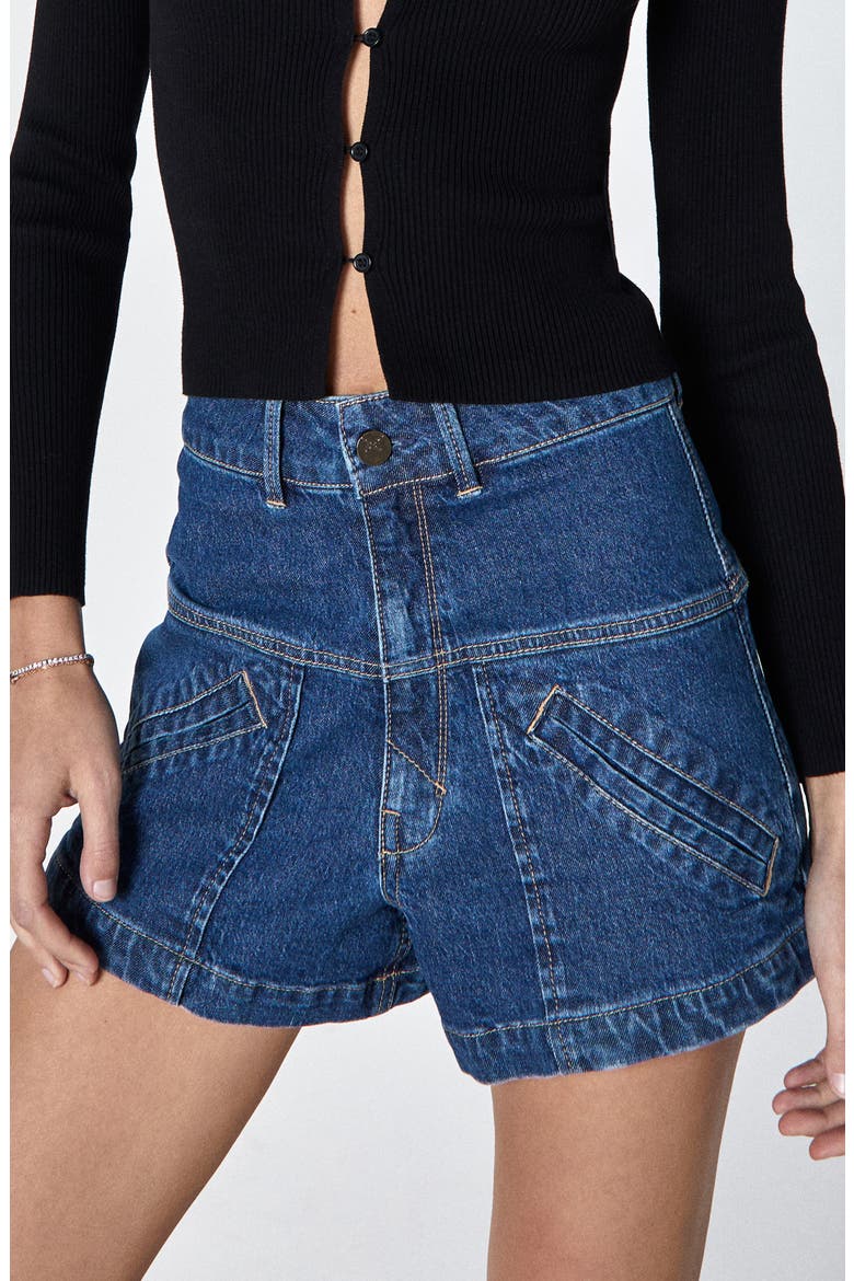 Nora High Waist Denim Shorts, Alternate, color, FLEX