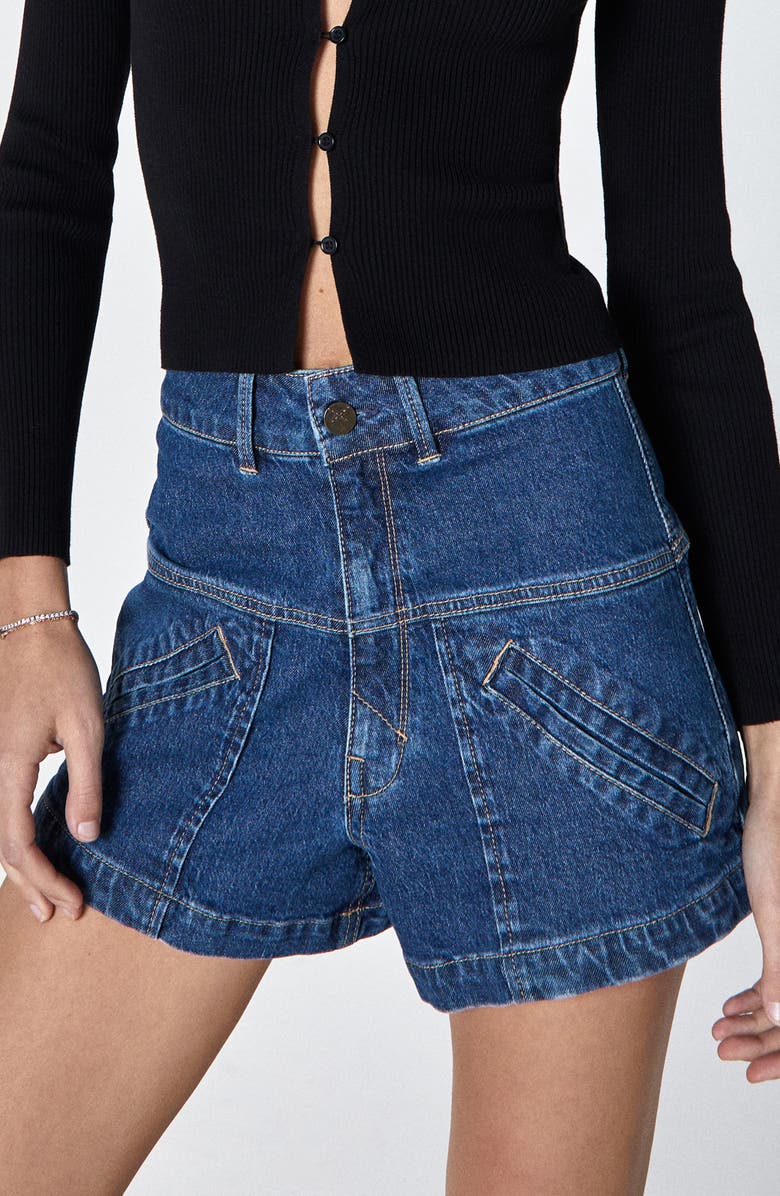 Unpublished Nora High Waist Denim Shorts, Alternate, color,