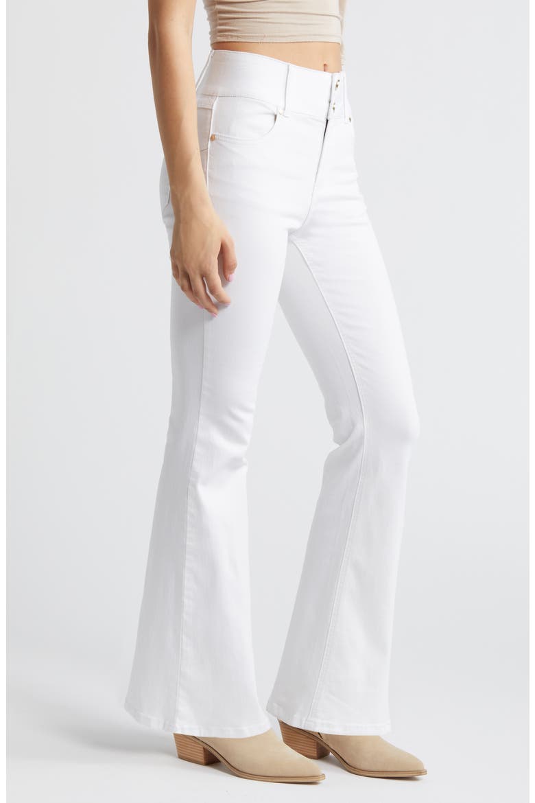 Fit & Lift High Waist Flare Jeans, Alternate, color, WHITE