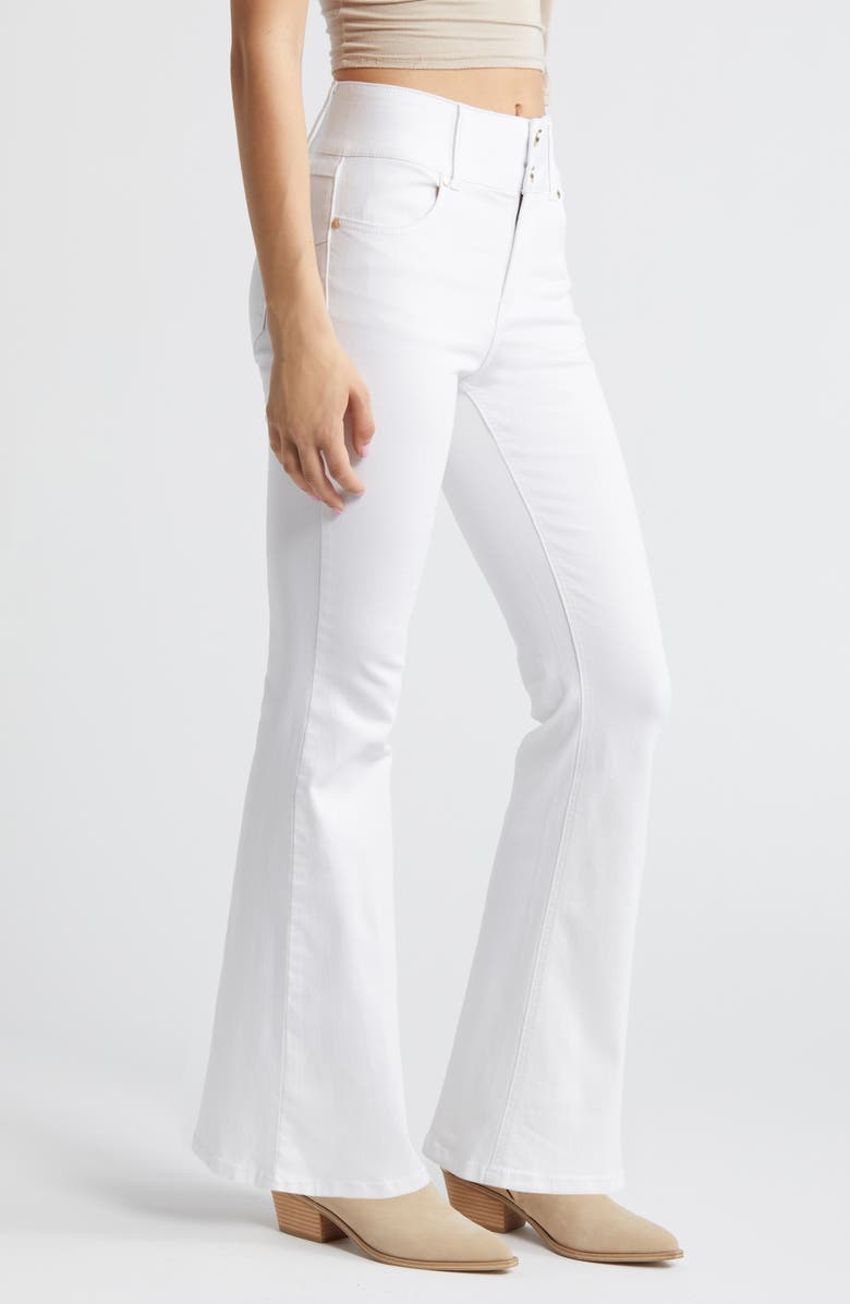 1822 Denim Fit & Lift High Waist Flare Jeans, Alternate, color, White