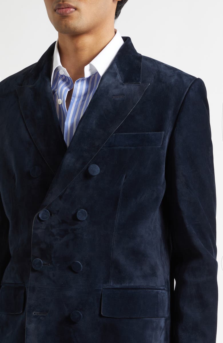 TOM FORD Cashmere Suede Peacoat, Alternate, color, Navy