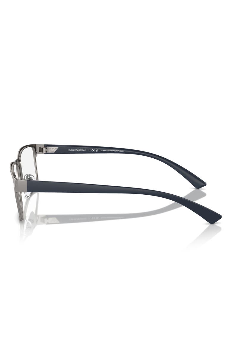 Emporio Armani 53mm Rectangle Optical Glasses, Alternate, color, Matte Gunmetal / Demo Lens