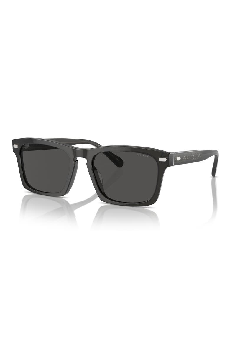 57mm Square Sunglasses, Alternate, color, DARK GREY / GREY SOLID