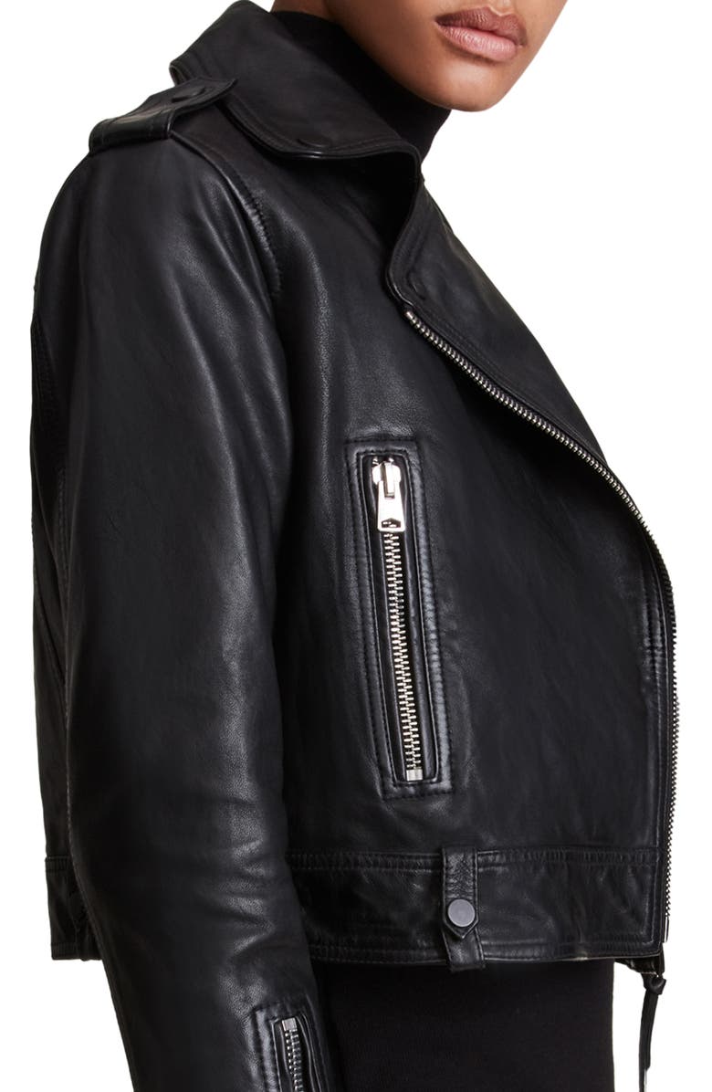 AllSaints Ayra Leather Biker Jacket, Alternate, color,