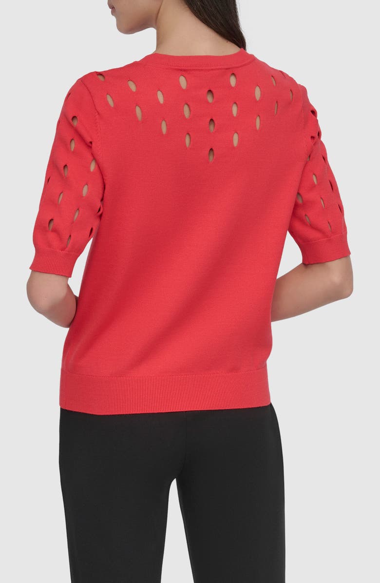DKNY Cutout Detail Sweater, Alternate, color, Watermelon
