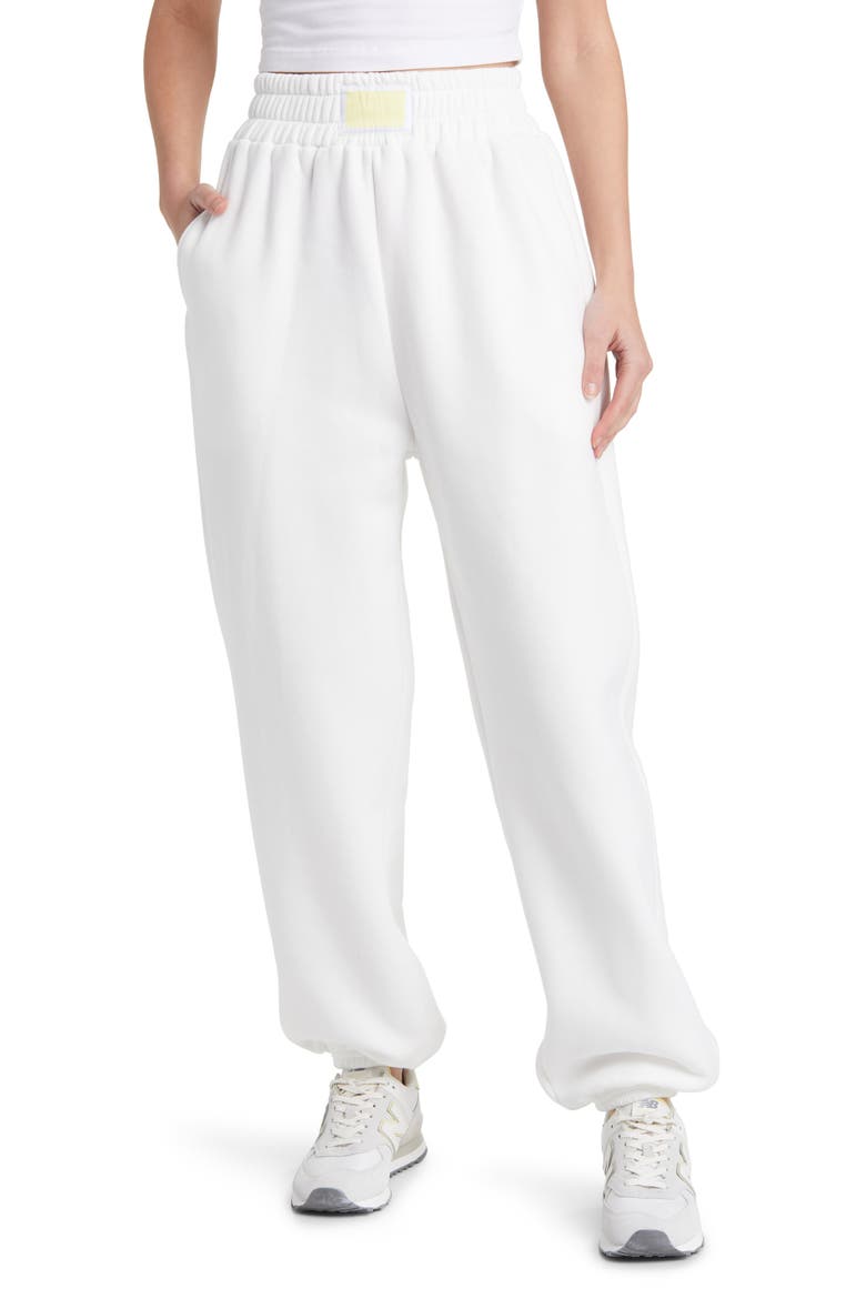 Everette Cotton Blend Joggers, Main, color, WHITE