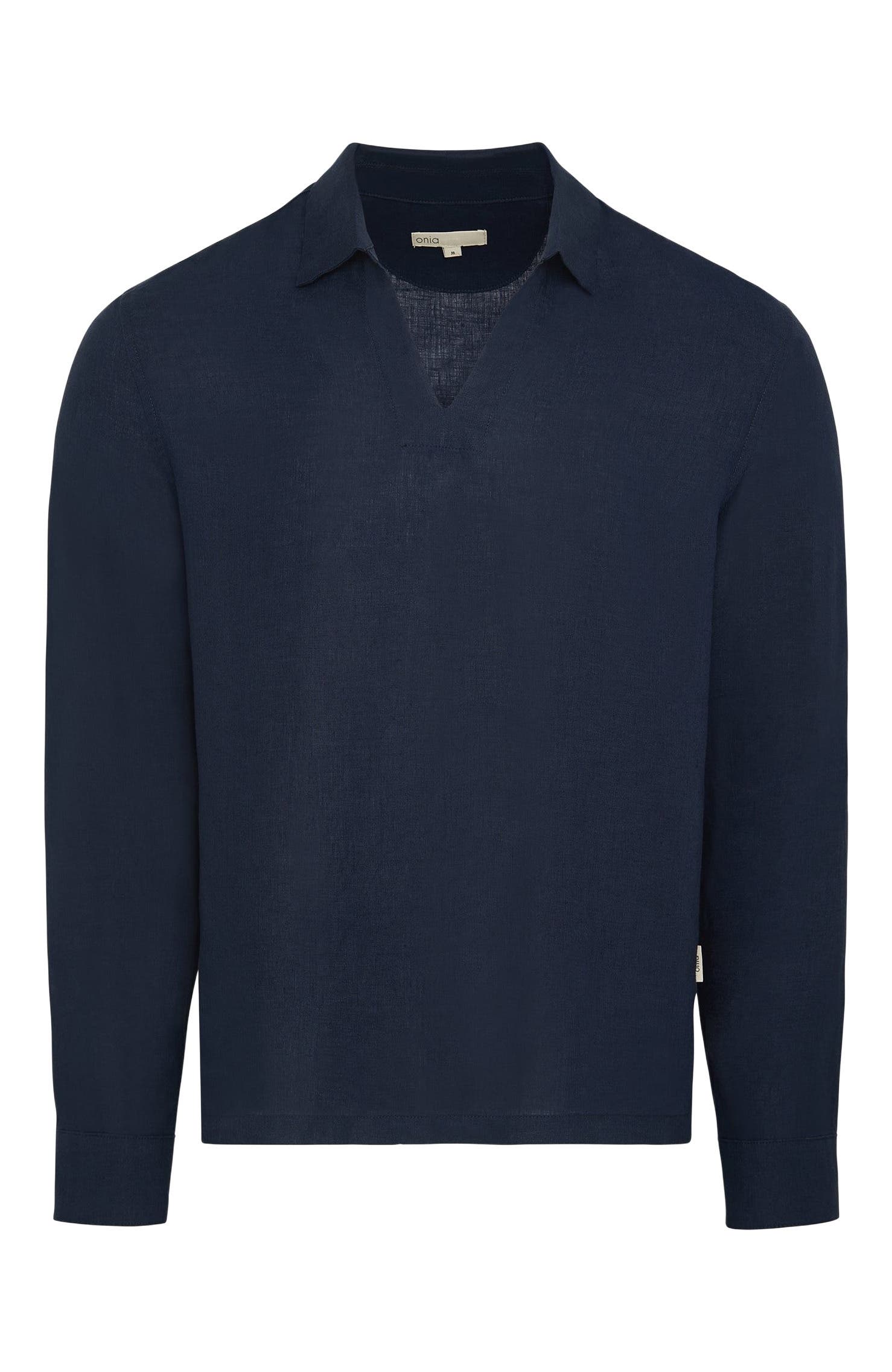 Linen Long Sleeve Popover Shirt - image 4