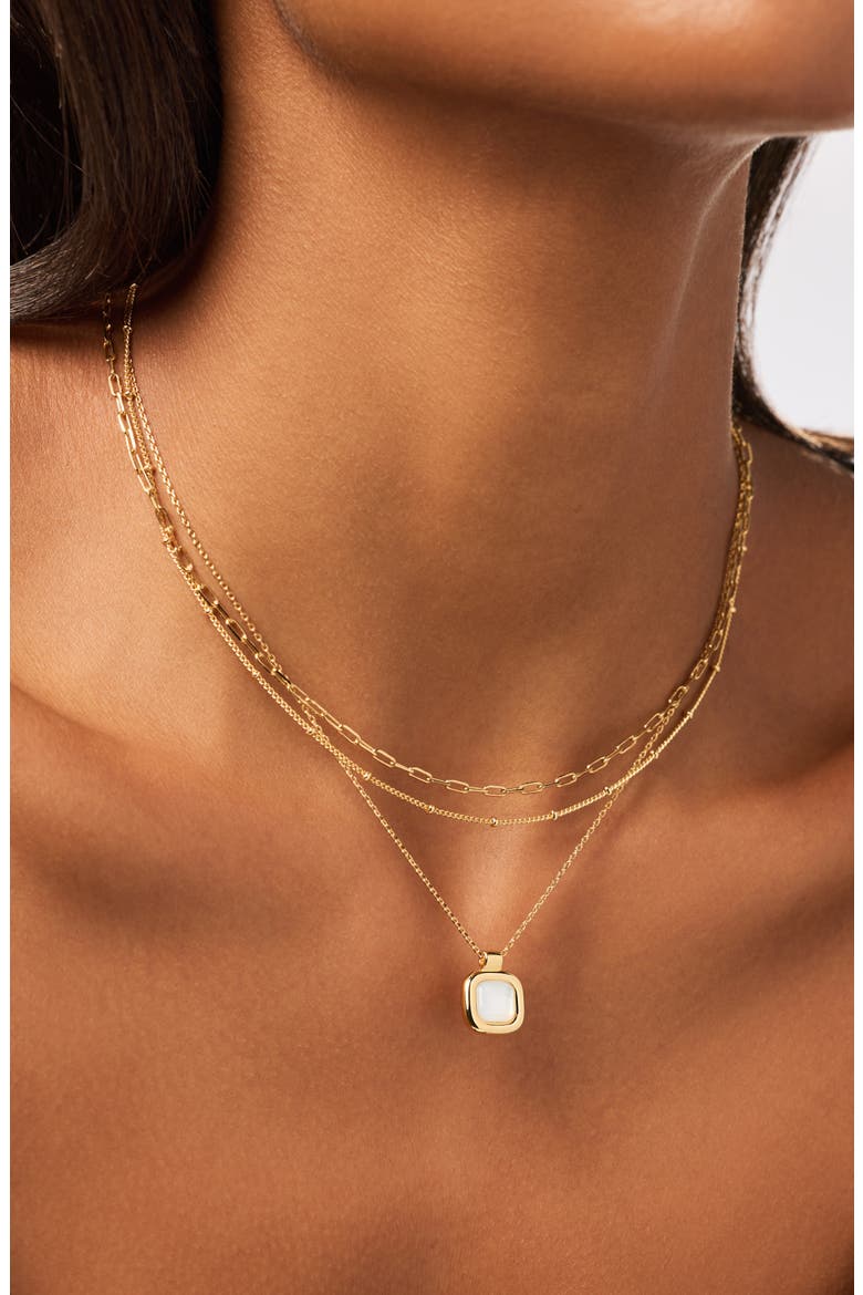 Clara Pendant Necklace, Alternate, color, GOLD / WHITE