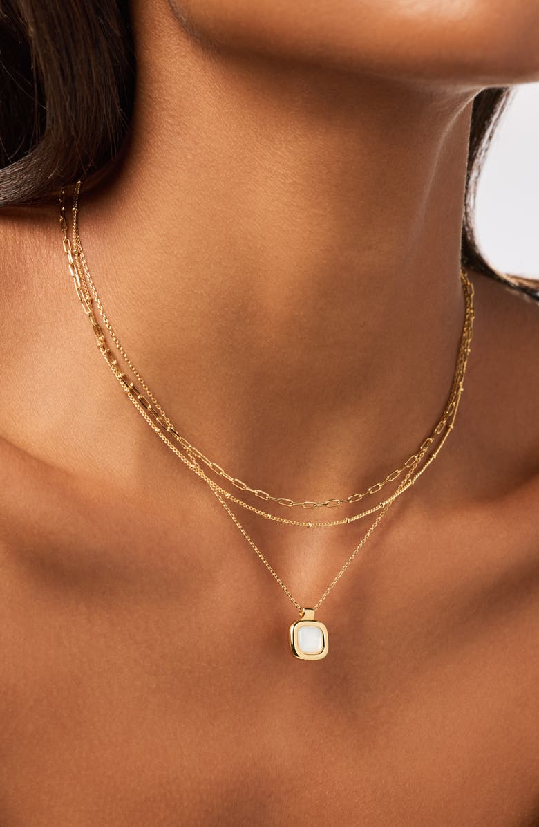 Ana Luisa Clara Pendant Necklace, Alternate, color, Gold / White