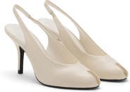 MANGO Peep Toe Slingback Pump