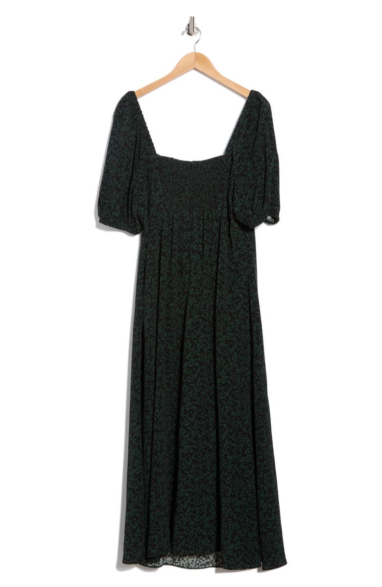 Puff Sleeve Sweetheart Midi Dress