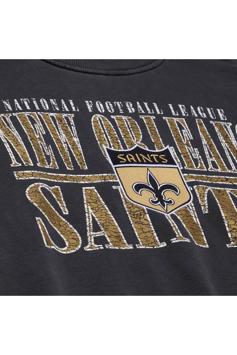 Men's Mitchell & Ness  Black New Orleans Saints Downtown Crew Vintage Logo Sweatshirt, Alternate, color, Black