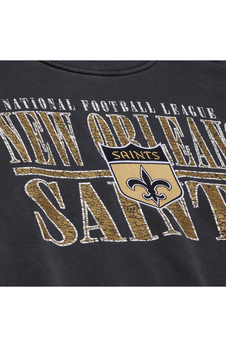 Mitchell & Ness Men's Mitchell & Ness  Black New Orleans Saints Downtown Crew Vintage Logo Sweatshirt, Alternate, color, Black