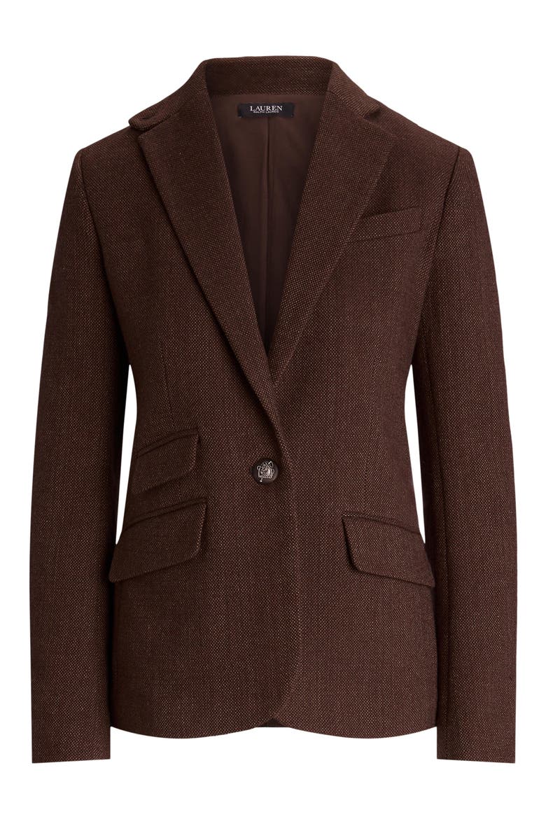 Cotton Blend Oxford Blazer, Alternate, color, BROWN/ TAN