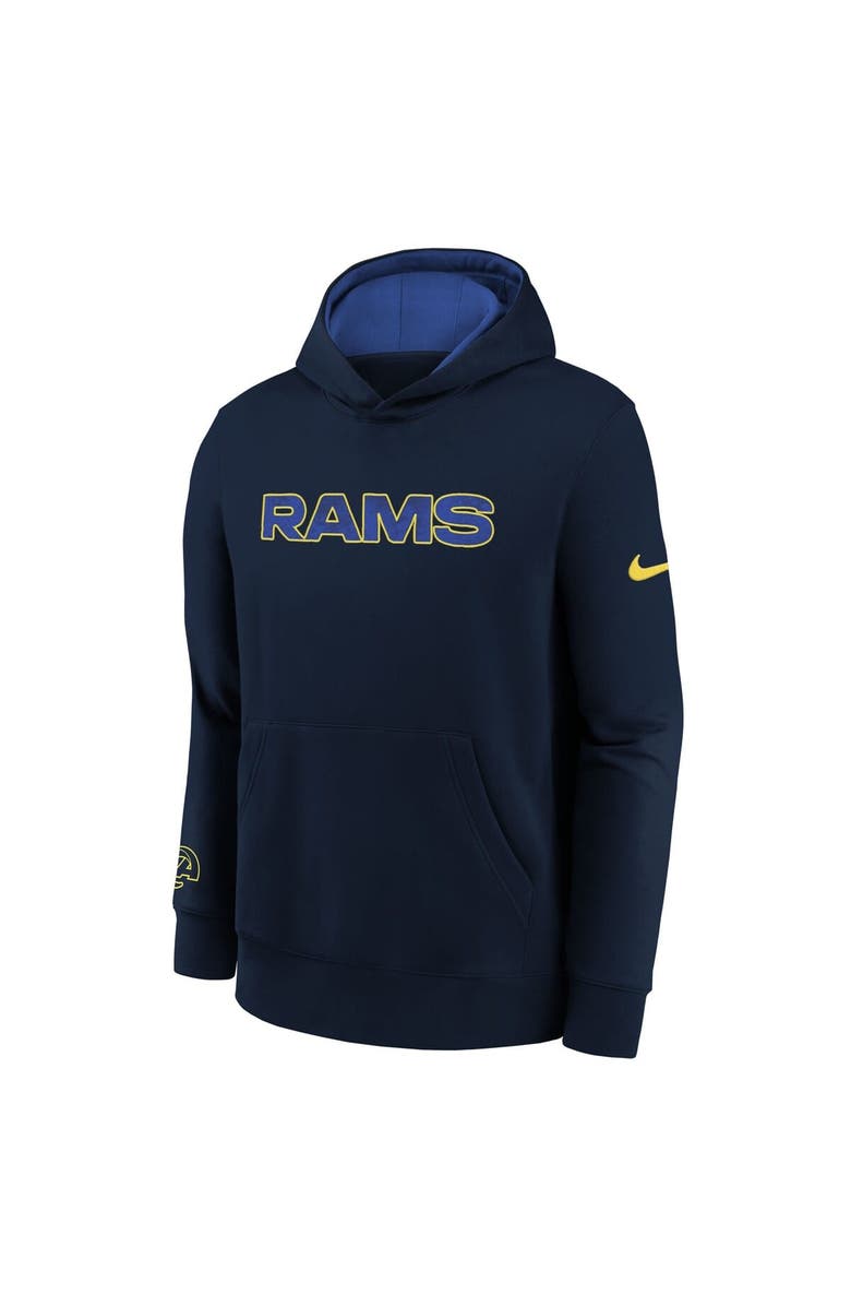 Nike Youth Nike Midnight Blue Los Angeles Rams 2025 Rivalries Collection Club Hoodie, Alternate, color, Dark Blue