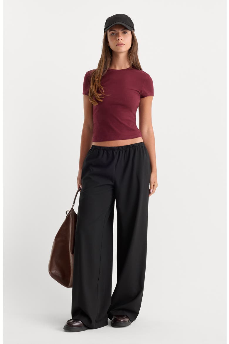 The Baby Tee, Alternate, color, BERRY NOIR