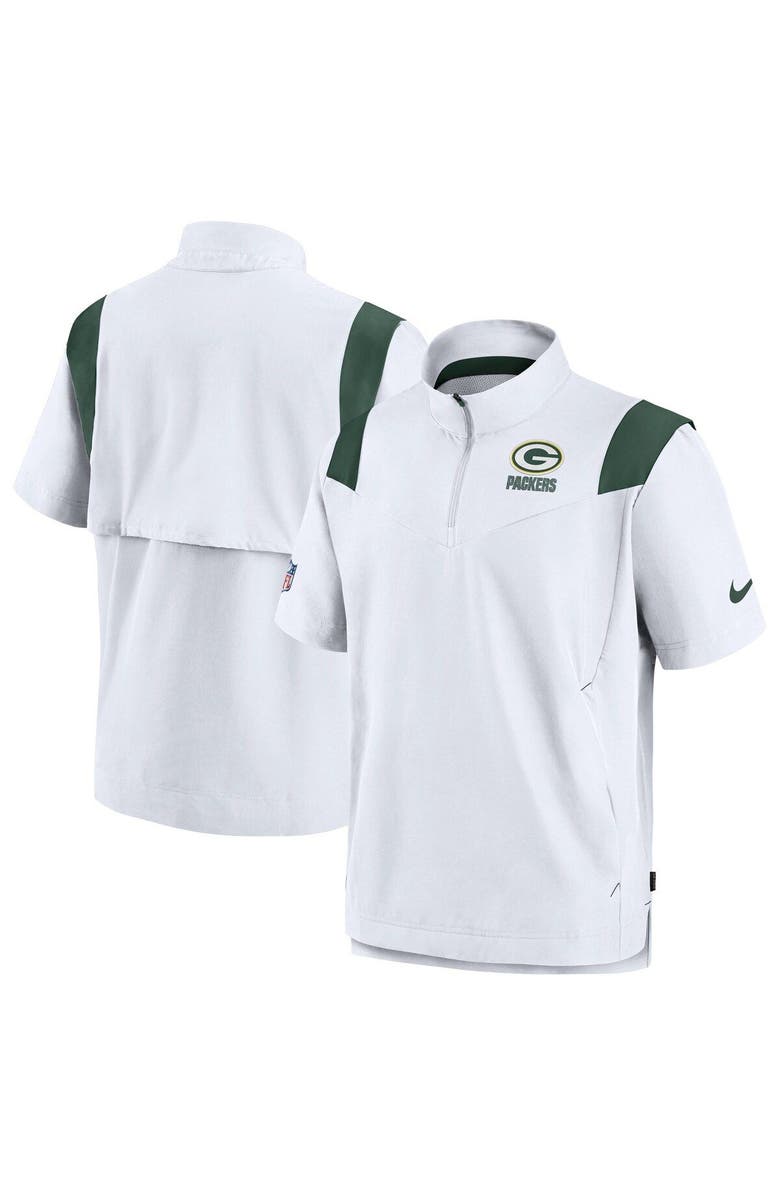 Nike Men's Nike White Green Bay Packers Sideline Coaches Chevron Lockup Pullover Top, Main, color, 