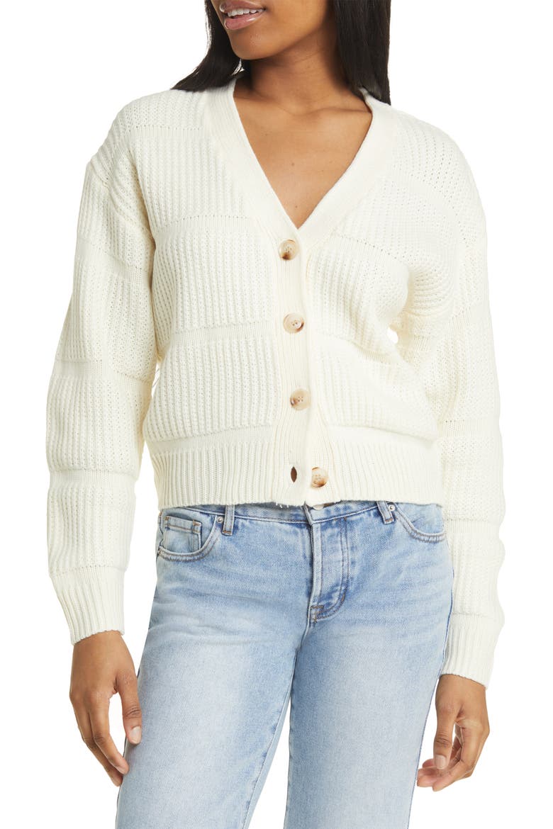 Mixed Stitch Cardigan, Main, color, CREAM