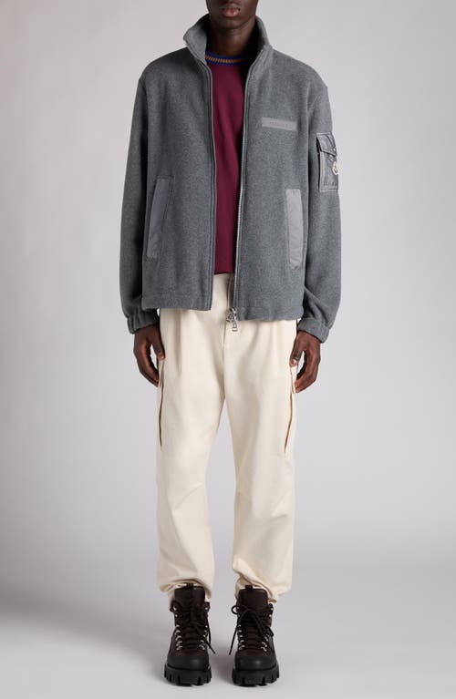 Moncler Fleece Jacket In Gray