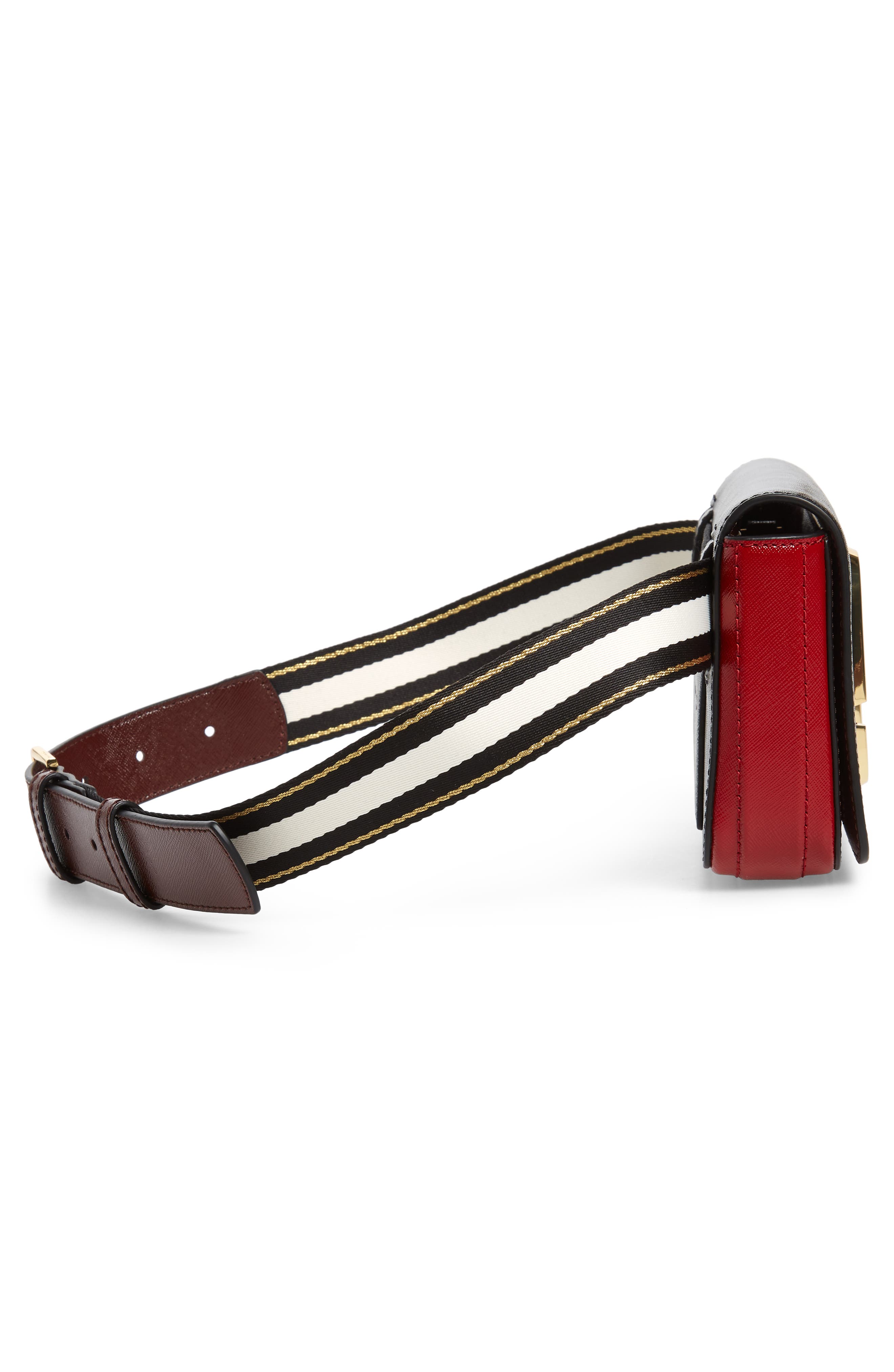 MARC JACOBS Hip Shot Convertible Crossbody Bag, Alternate, color, BLACK/ RED