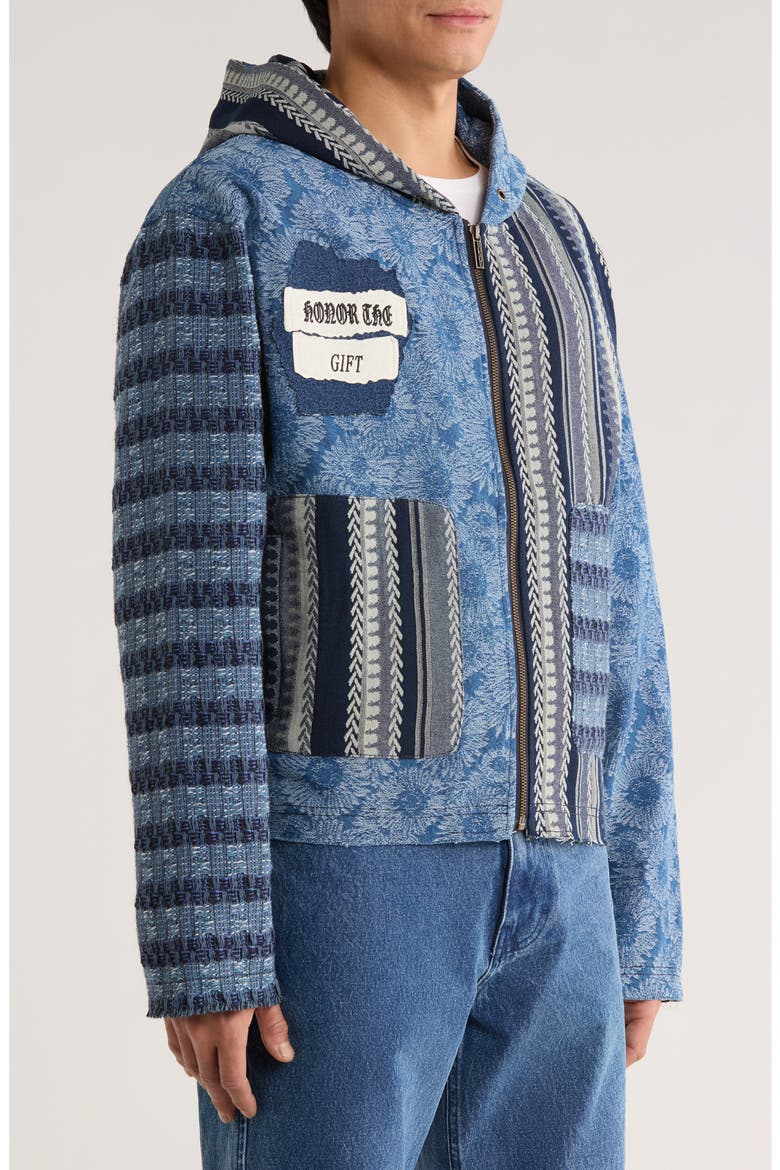 Indigo Tapestry Hoodie, Alternate, color, INDIGO