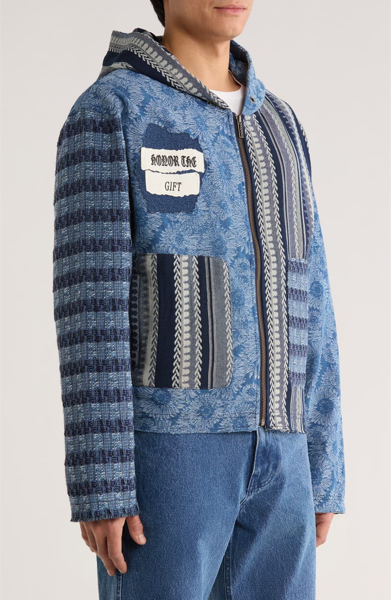 HONOR THE GIFT Indigo Tapestry Hoodie, Alternate, color, Indigo