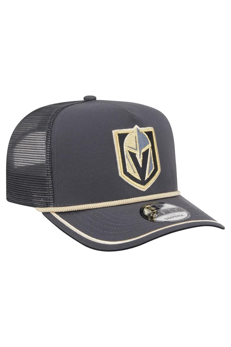Men's New Era  Gray Vegas Golden Knights Vintage Team Rope A-Frame 9FIFTY Snapback Hat, Alternate, color, Gray