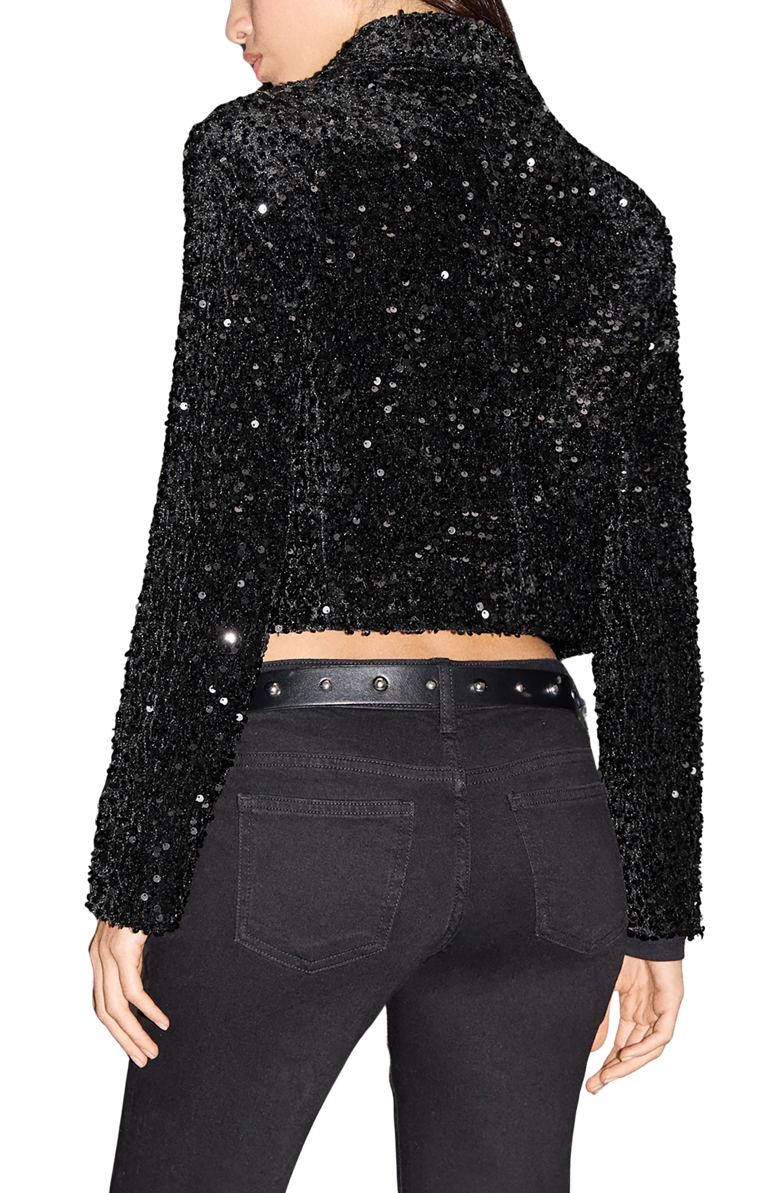 Sequin Embellished Crop Blazer - image 2