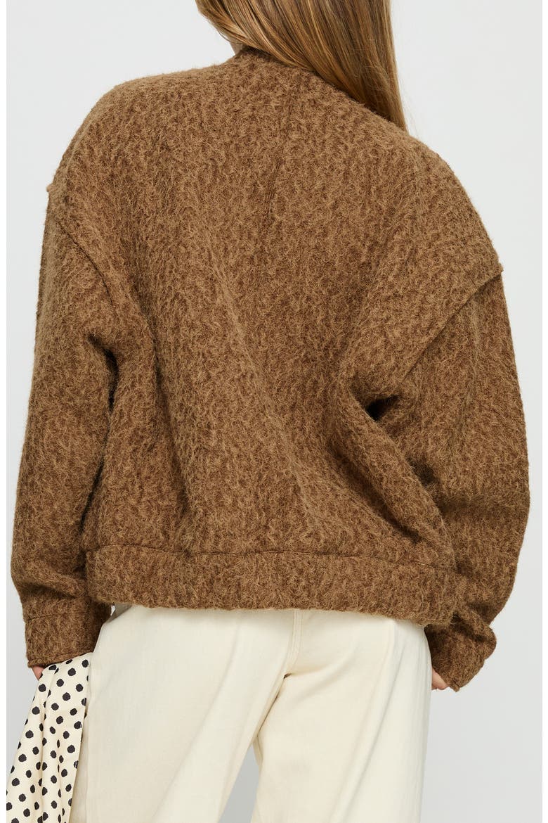 Kemberly Textured Bomber Jacket, Alternate, color, BROWN