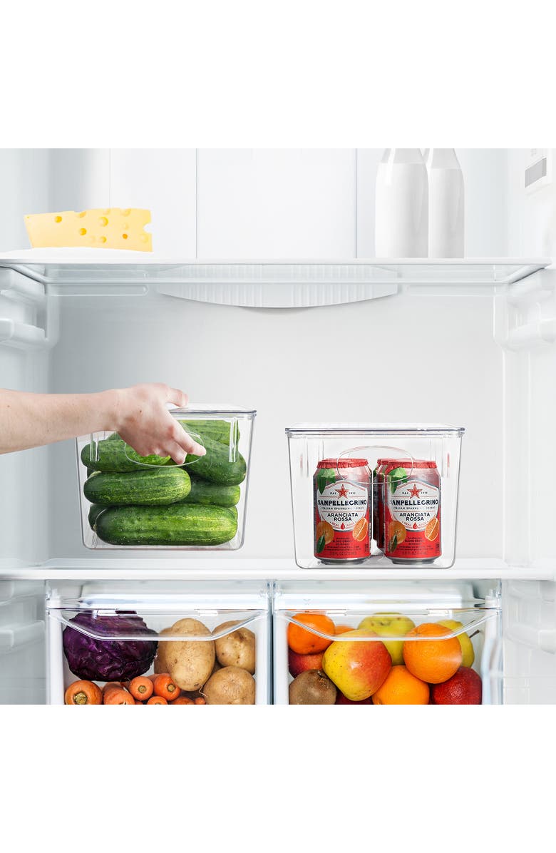 SORBUS Clear Storage Bin With Lid - Set of 2, Alternate, color, Clear