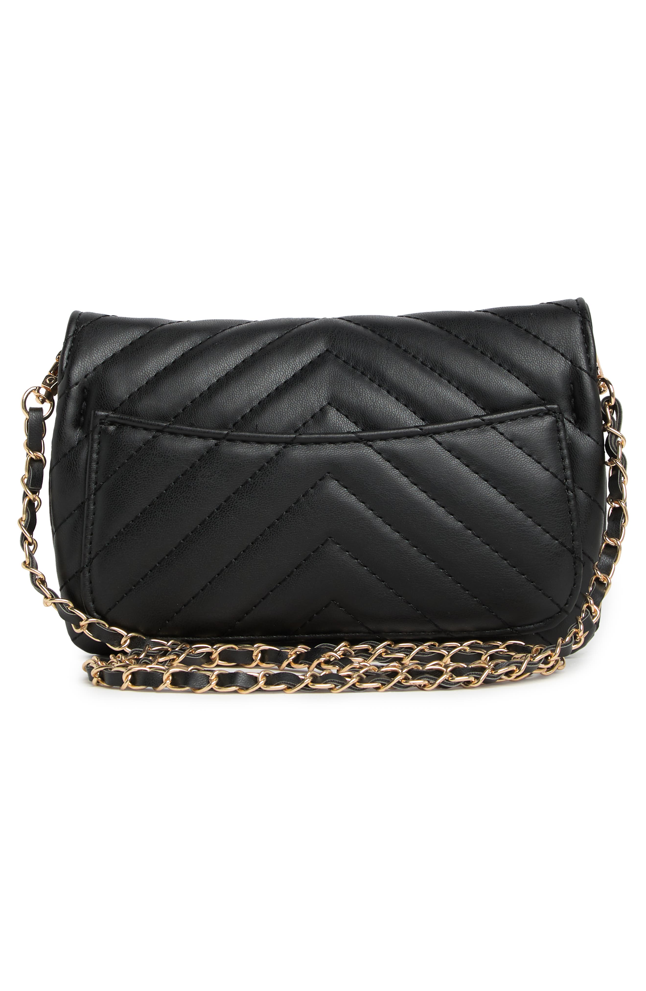 Badgley Mischka Collection Quilted Phone Crossbody Bag, Alternate, color, Black