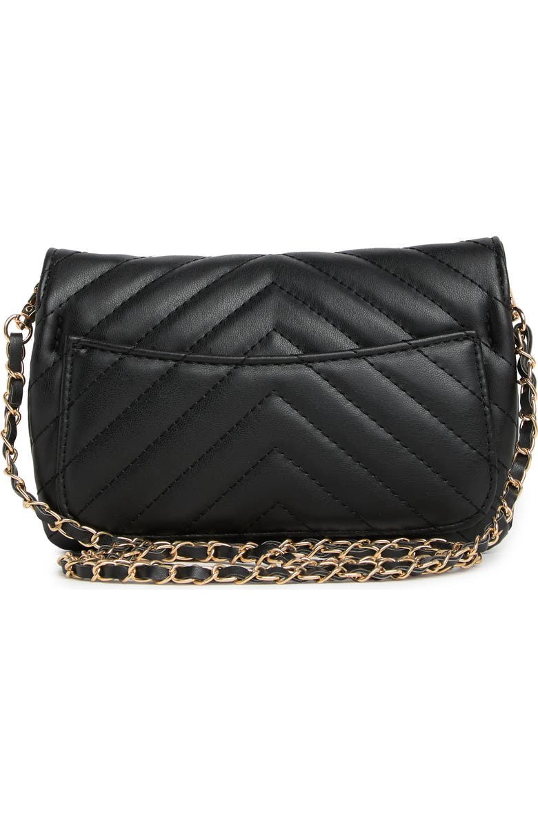 Badgley Mischka Collection Quilted Phone Crossbody Bag, Alternate, color, Black