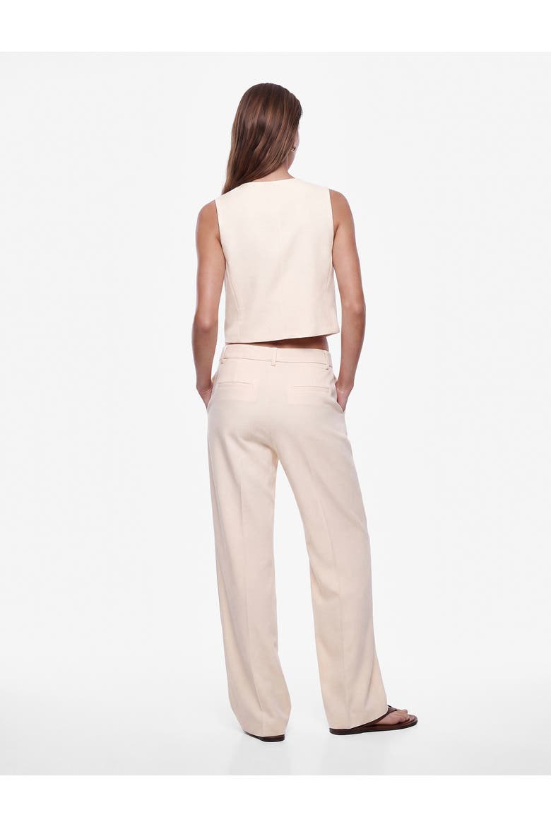 V-Neck Sleeveless Tailored Buttoned Vest, Alternate, color, cream