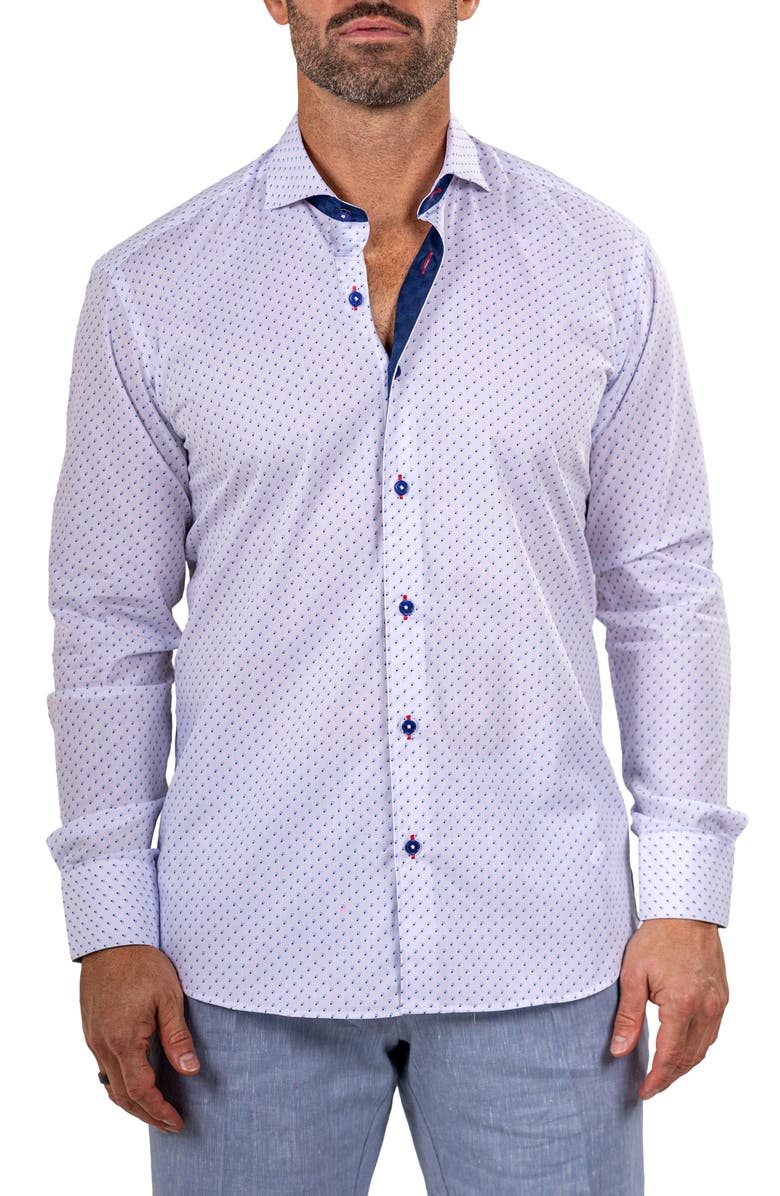 Maceoo Eins Marthy Contemporary Fit Cotton Button-Up Shirt, Main, color, 