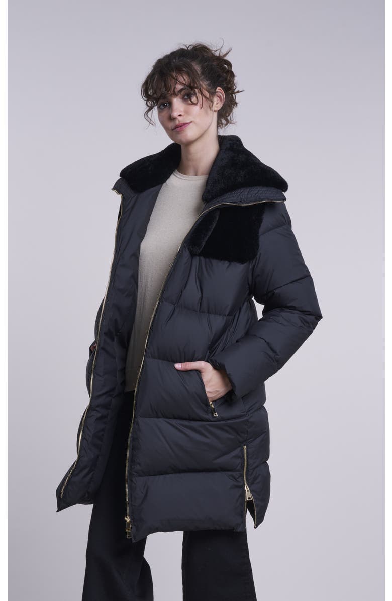 Blue Duck Down Coat, Alternate, color, Black