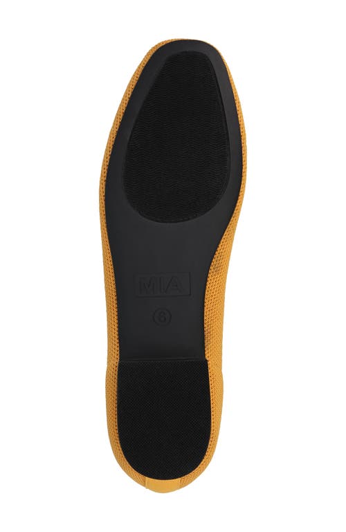 Shop Mia Raisa Stretch Knit Flat In Mustard