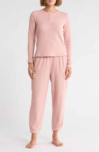 YOGALICIOUS Waffle Knit Henley & Cargo Joggers Pajamas