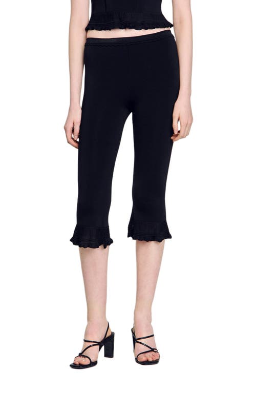 Sandro Ruffle-detailed Trousers In Black